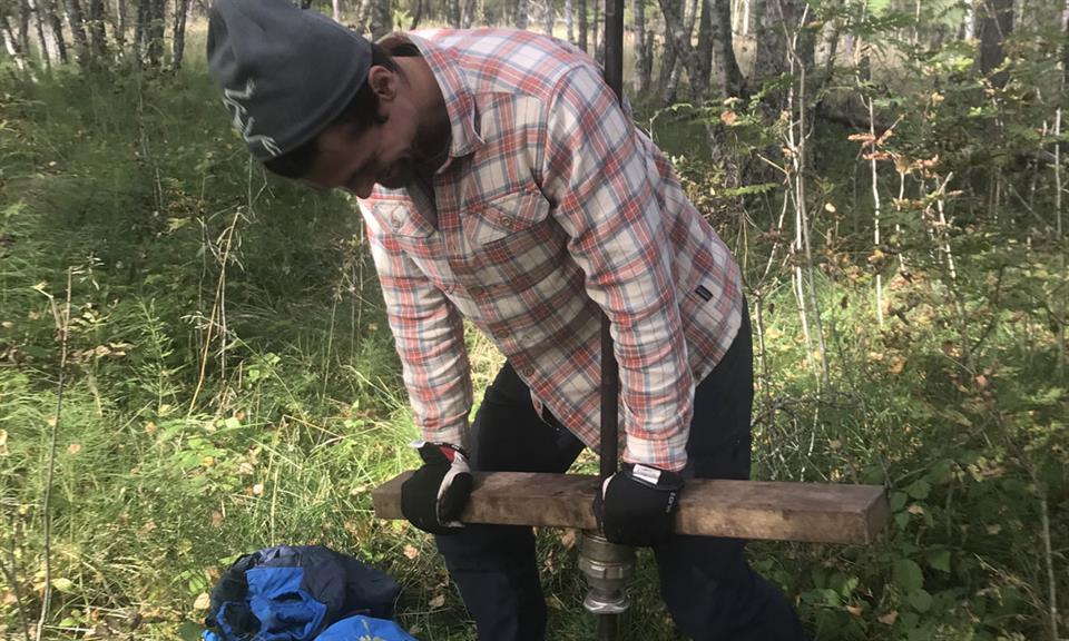 Jochem on peatland field work.