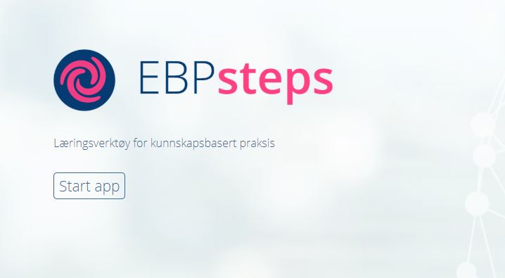 Et skjermbilde av innloggings siden av EBPsteps