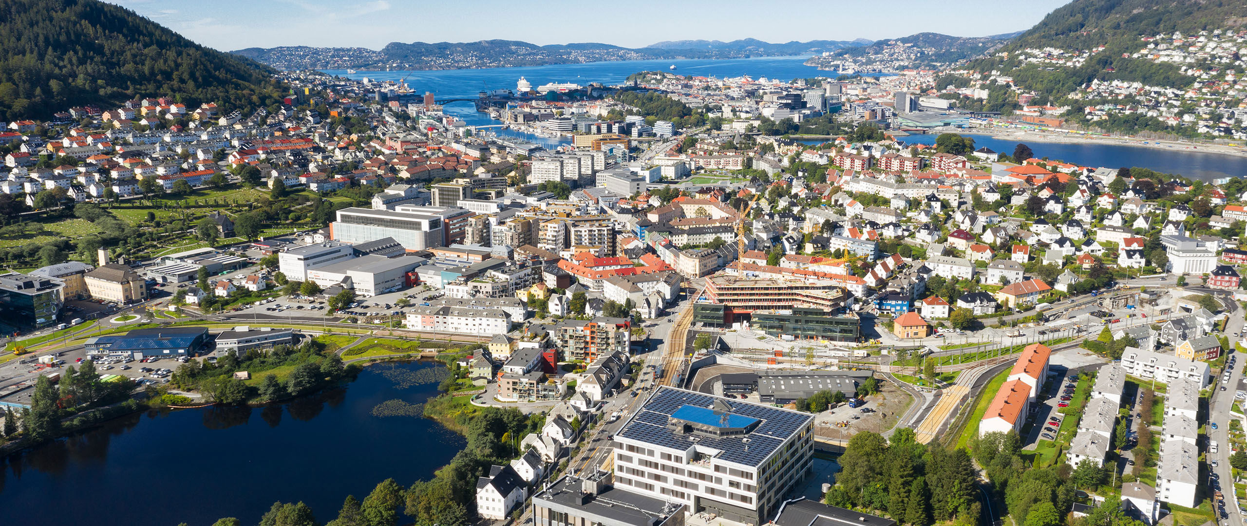 Oversiktsbilde av Bergen by.